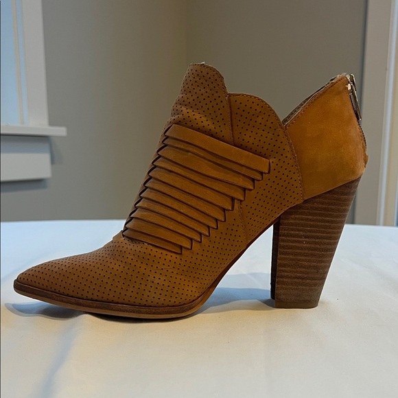 Vince Camuto Tan Perforated Ankle Booties - Picture 5 of 12